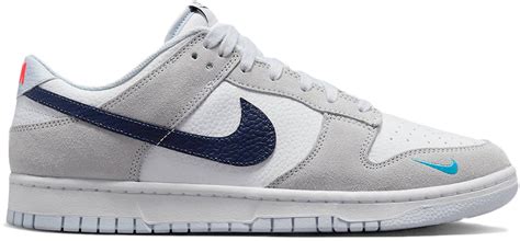 nike dunk lowwhite grey navy aqua mini swoosh|mini swoosh football grey.